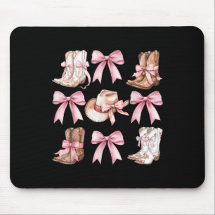 Mousepad Coquette Cowgirl Boots com Arcos Rosa Y2
