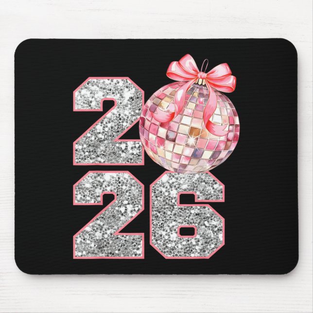 Mousepad Coquette Happy New Year Party 2026 Family Women Gi (Frente)