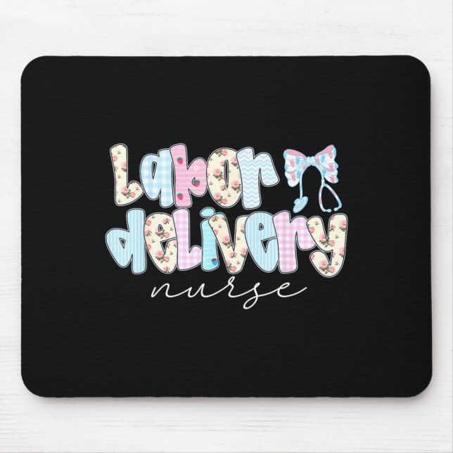 Mousepad Coquette Labor And Delivery Nurse Crewneck, Bow St (Frente)