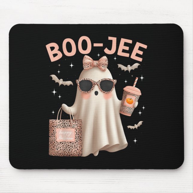 Mousepad Coquette Leopard Ghost Coffee Boo-jee Boujee Ghost (Frente)