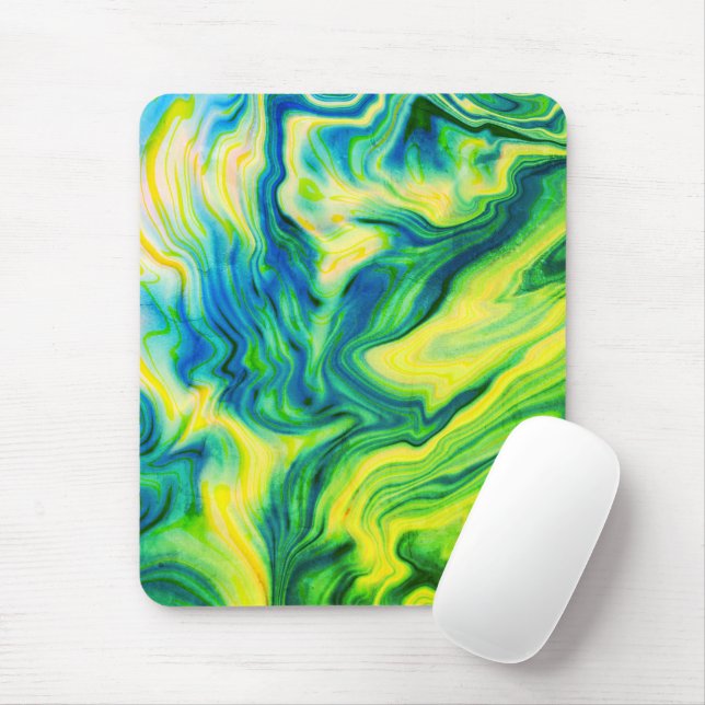 Mousepad Cor acrílica, azul, verde, amarelo / (Com mouse)