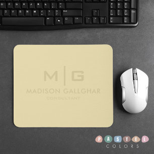 Mousepad Cor amarela-limão do Pastel Leve Sólido