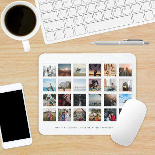 Mousepad Cor Branca Personalizada da Colagem de Fotos