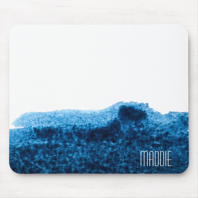 Mousepad Cor da água azul marinho escura mínima (Frente)