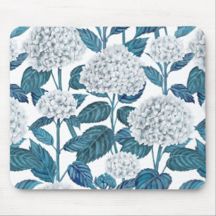 Mousepad Cor da água da hidrangea branca