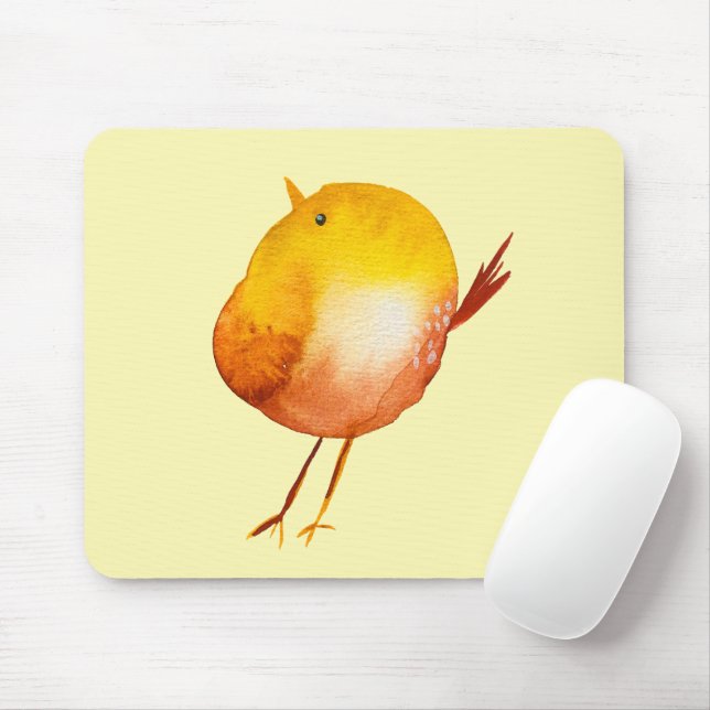 Mousepad Cor da água do pássaro amarelo-acastanhado (Com mouse)
