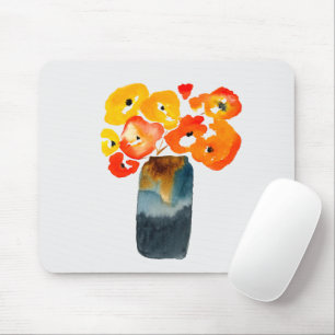Mousepad Cor d'água das flores da papoila laranja
