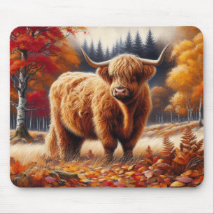 Mousepad Cor d'água do outono da Vaca Highland