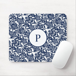 Mousepad Cor damasco Azul de Marinho Único