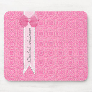 Mousepad Cor damasco Cor-de-Rosa, Arco Cugado Com Nome