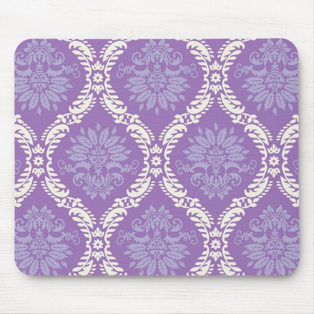 Mousepad cor damasco de creme roxo (Frente)