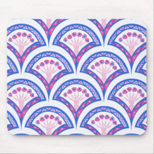 Mousepad cor damasco floral azul