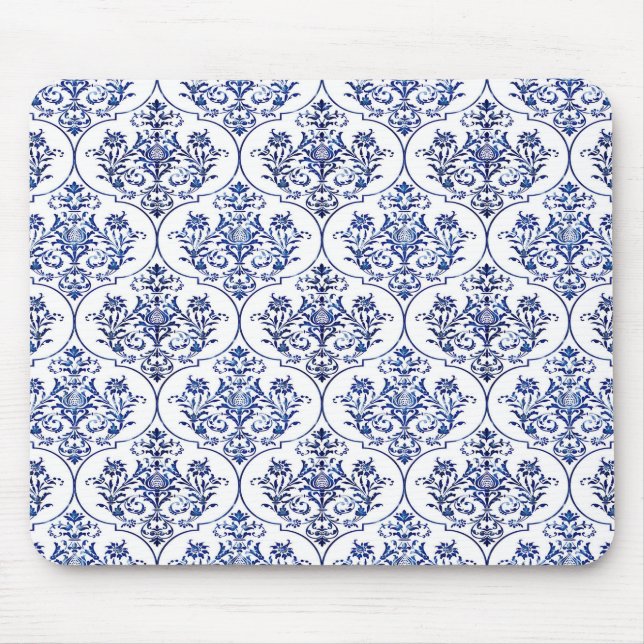 Mousepad Cor damasco florescente - azul (Frente)