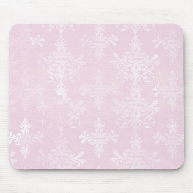 Mousepad cor damasco rosa suave (Frente)