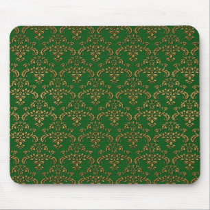 Mousepad Cor damasco verde e Dourada
