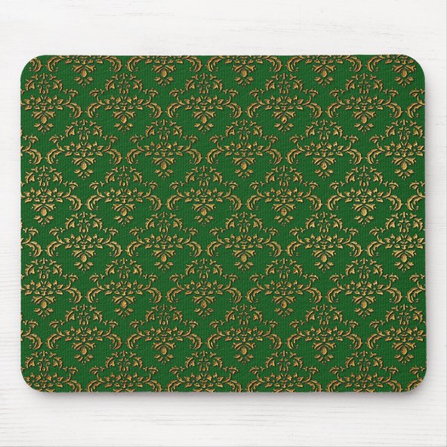 Mousepad Cor damasco verde e Dourada (Frente)