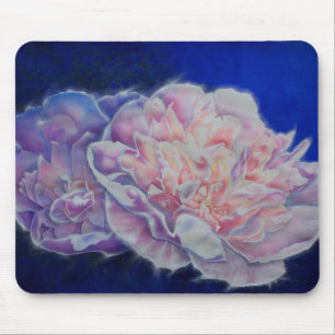 Mousepad Cor-de-água azul-esbranquiçada romântica