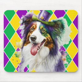 MOUSEPAD COR DE ÁGUA CUTA MARDI GRAS COLLIE DOG