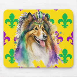 MOUSEPAD COR DE ÁGUA CUTA MARDI GRAS COLLIE DOG