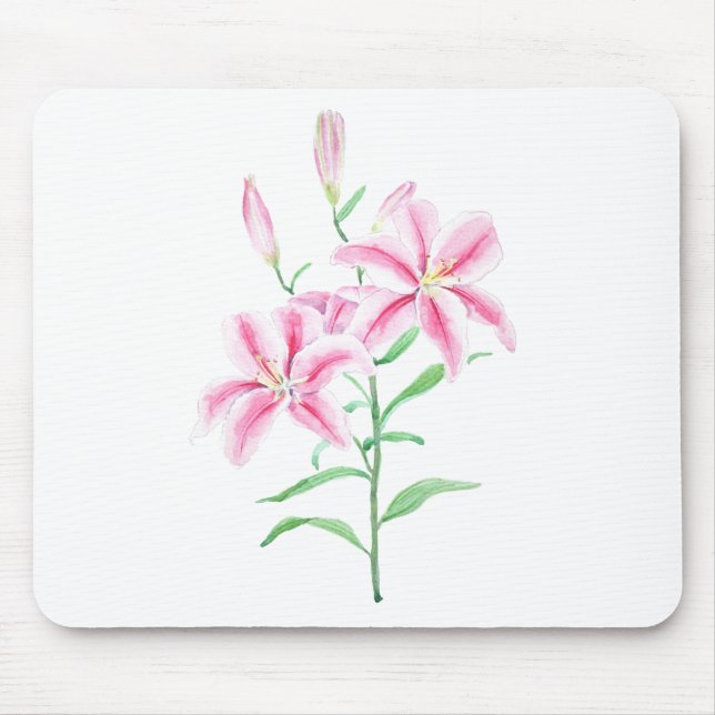 Mousepad cor-de-água da flor da lila rosa (Frente)