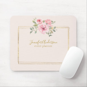 Mousepad Cor de Água Flor Esmagado Cor de Flor Rosa