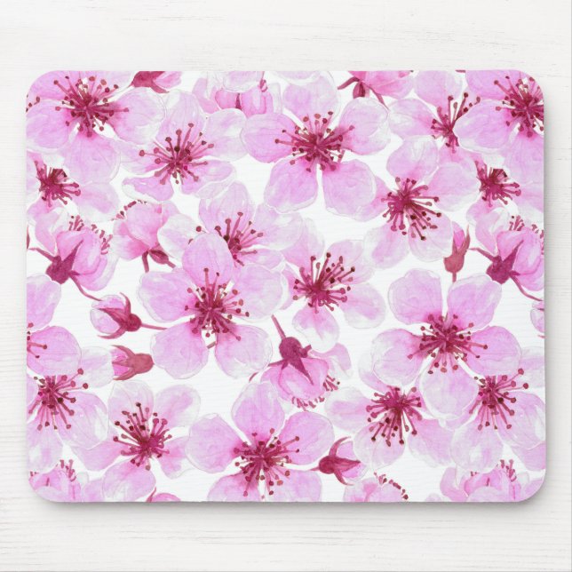 Mousepad Cor de água florada de cereja (Frente)