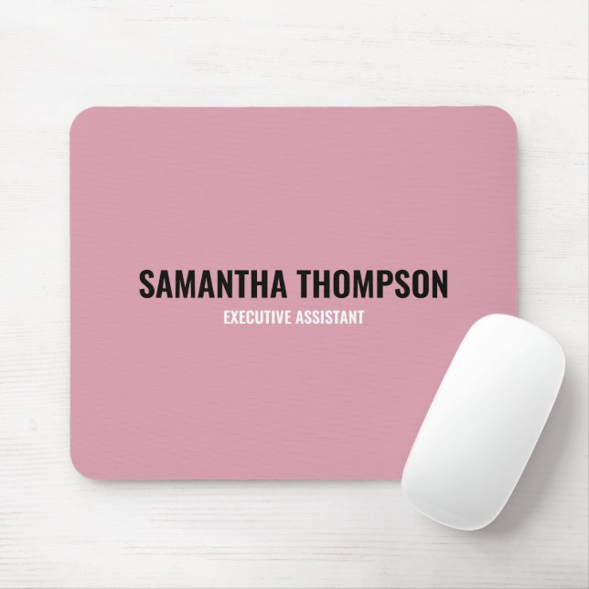 Mousepad Cor-de-rosa-chic moderno, branco e preto   (Com mouse)