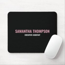 Mousepad Cor-de-rosa-chic moderno, branco e preto