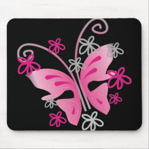 mousepad cor-de-rosa da borboleta