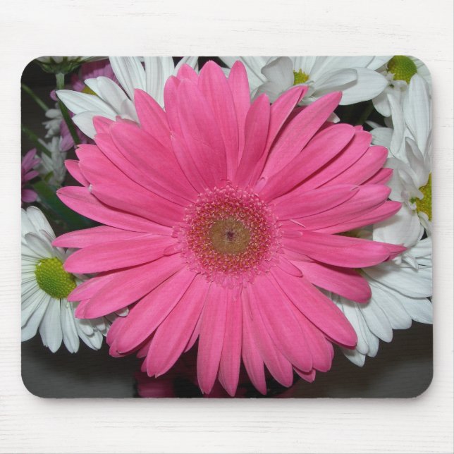 Mousepad cor-de-rosa da margarida (Frente)