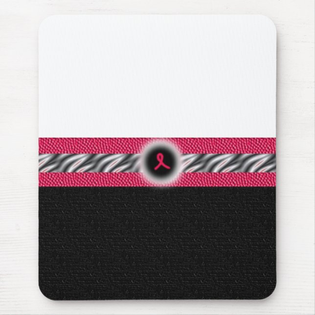 Mousepad cor-de-rosa da zebra da fita (Frente)