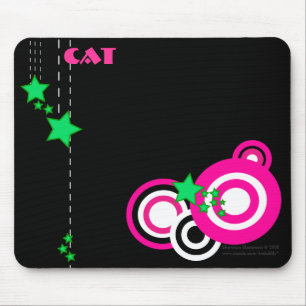 Mousepad cor-de-rosa e verde Personalizar-Retro