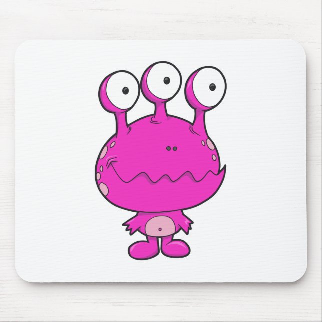 Mousepad cor-de-rosa-quente feliz (Frente)