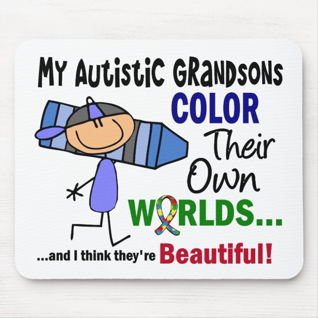 Mousepad COR do autismo SEUS PRÓPRIOS netos dos MUNDOS (Frente)