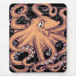 Mousepad Cor dos Tentáculos do polvo laranja