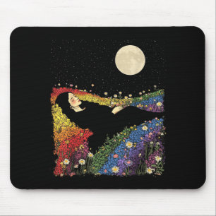 Mousepad Cor feminina feminina floral cor de arco-íris fofa