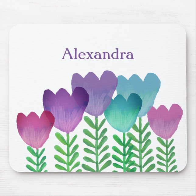 Mousepad Cor Floral Córea e Corante Personalizada (Frente)