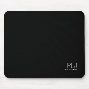 Mousepad cor lisa preta com nome, simples & básico