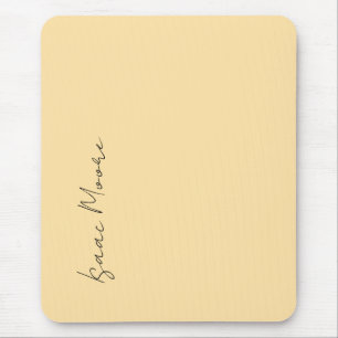 Mousepad Cor Nome Caligrafia Script Simples Cor Bege