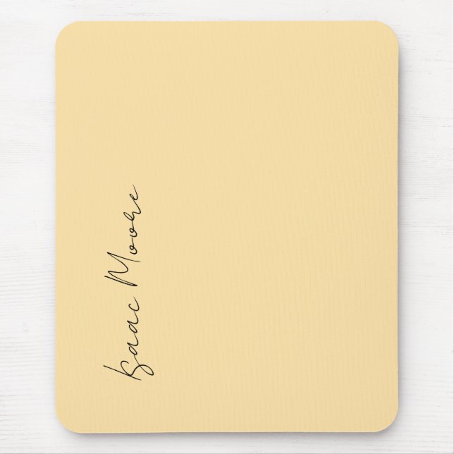 Mousepad Cor Nome Caligrafia Script Simples Cor Bege (Frente)