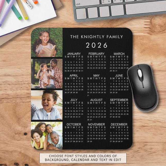 Mousepad Cor Personalizada da Família de Calendários 2023 4 (Criador carregado)