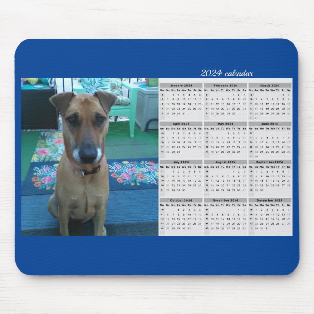 Mousepad Cor Personalizada do Calendário de Foto 2024 (Frente)