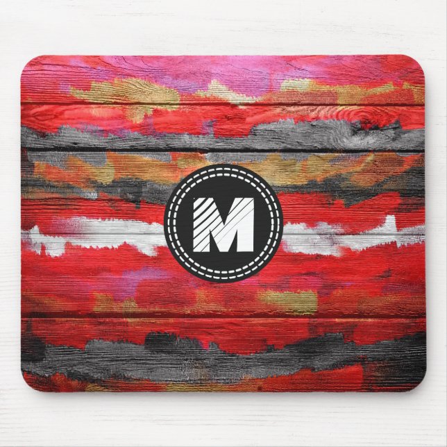 Mousepad Cor Pintada Parede Madeira #4 (Frente)