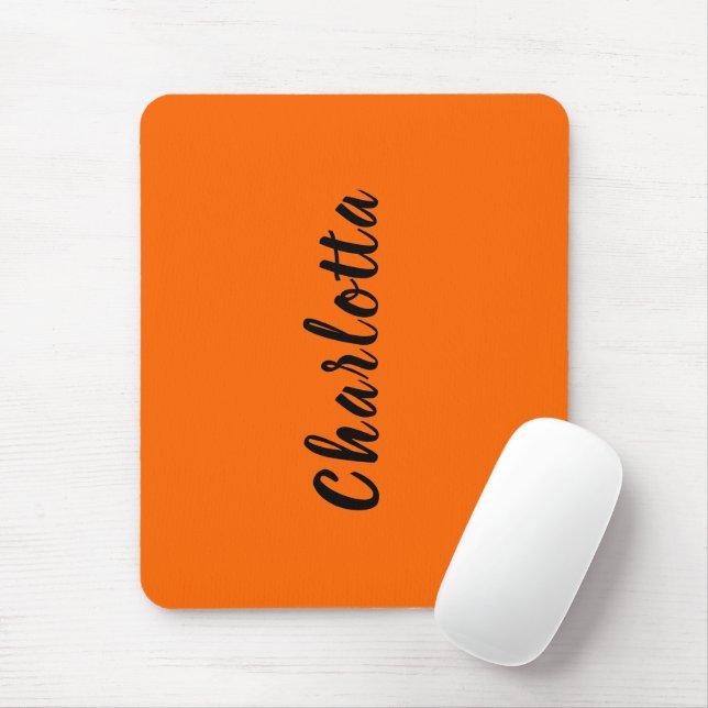 Mousepad Cor Sólido Laranja Neon Sunset Personalizada (Com mouse)