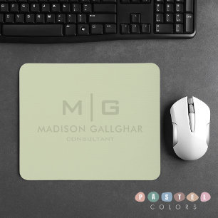 Mousepad Cor Verde do Sage do Pastel de Luz Sólida