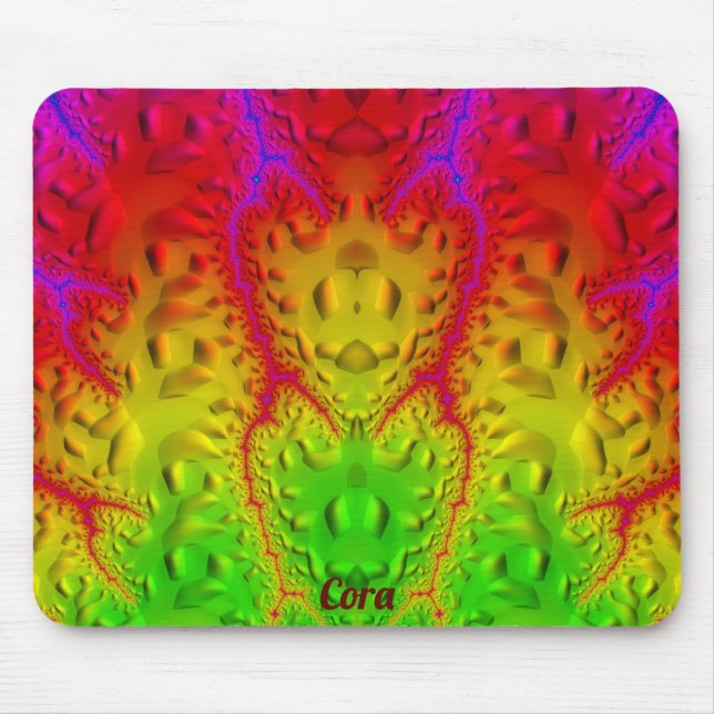 Mousepad CORA ~ Zany Shades Puro Vermelho Verde Amarelo (Frente)