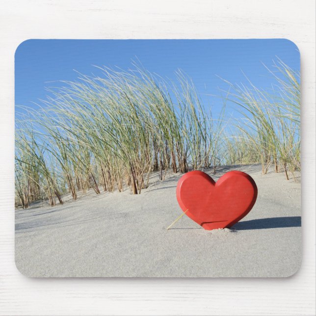 Mousepad Coração à praia (Frente)