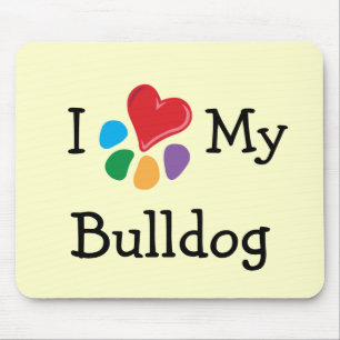 Mousepad Coração animal de Lover_I meu buldogue