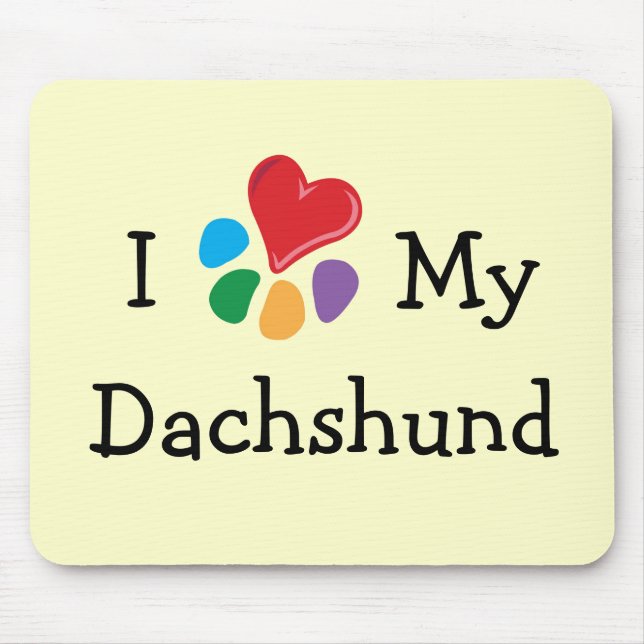 Mousepad Coração animal de Lover_I meu Dachshund (Frente)