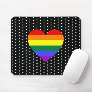 Mousepad Coração Arco-Íris do Orgulho LGBT